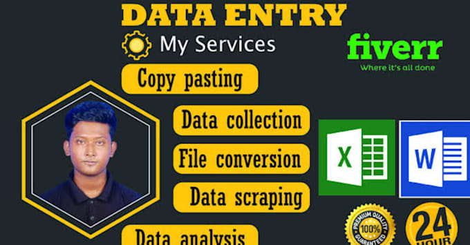do data entry, typing work, copy paste, excel data entry
