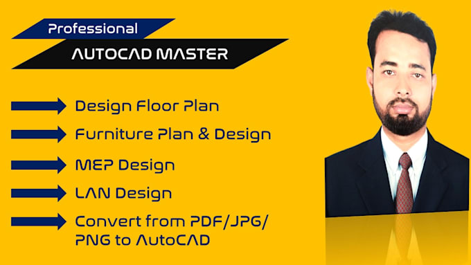 provide auto cad 2d design and floor plan