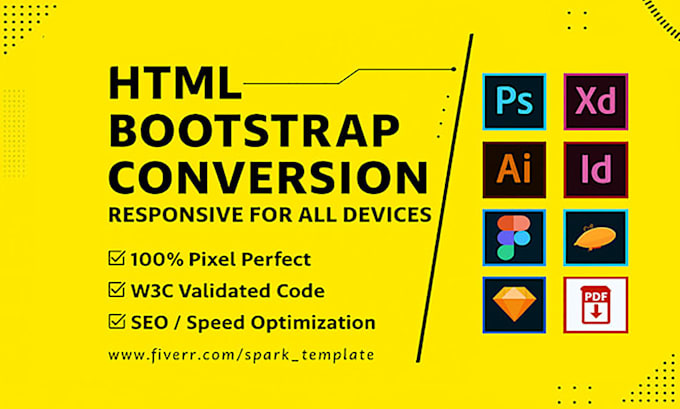 convert psd to html, pdf to html, figma to html with bootstrap tailwind css