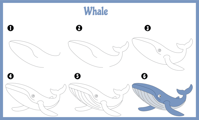 create step by step drawings page