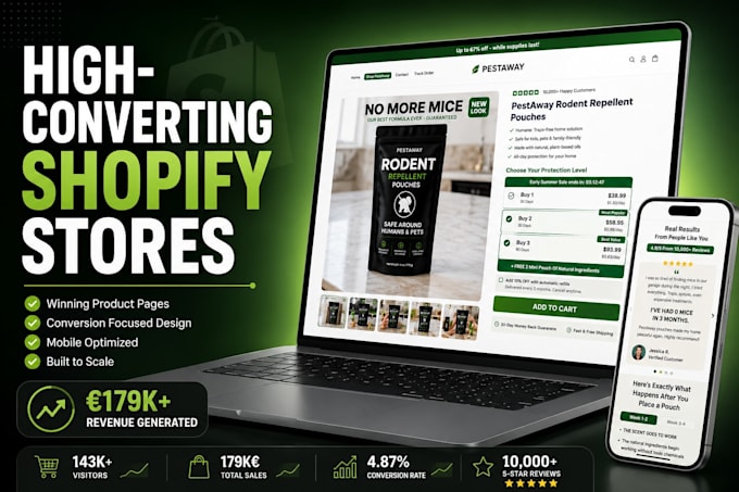 design a high converting shopify dropshipping store or website