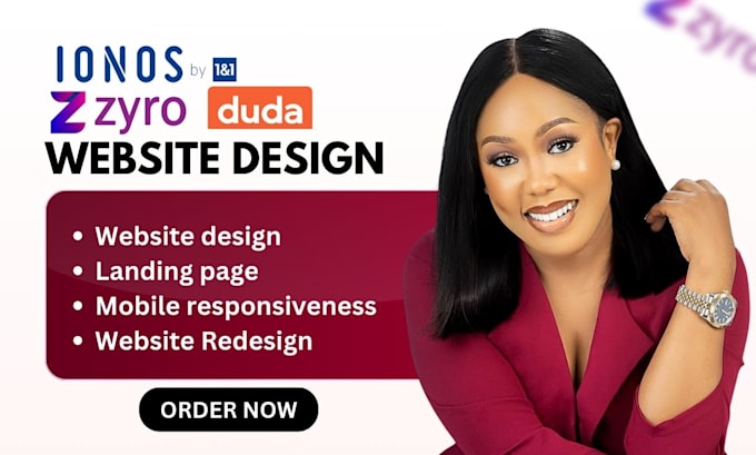 design and redesign duda website ionos zyro jimdo godaddy website carrd website