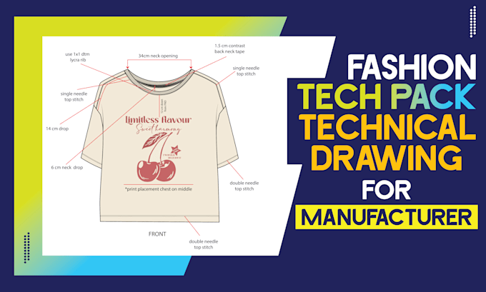 create professional clothing tech pack for fashion