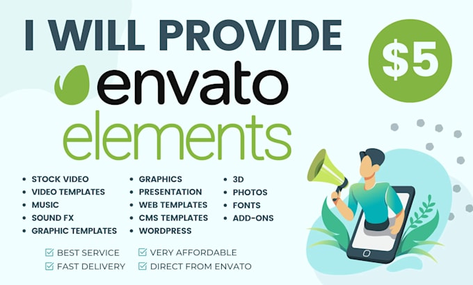 provide envato elements files for 5 dollars