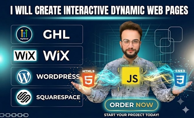design custom landing page, dynamic web pages for squarespace wordpress ghl wix