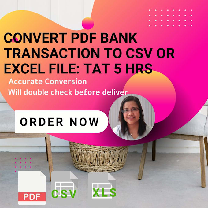 Convert your pdf bank transaction to csv or excel file quick turnaround ...