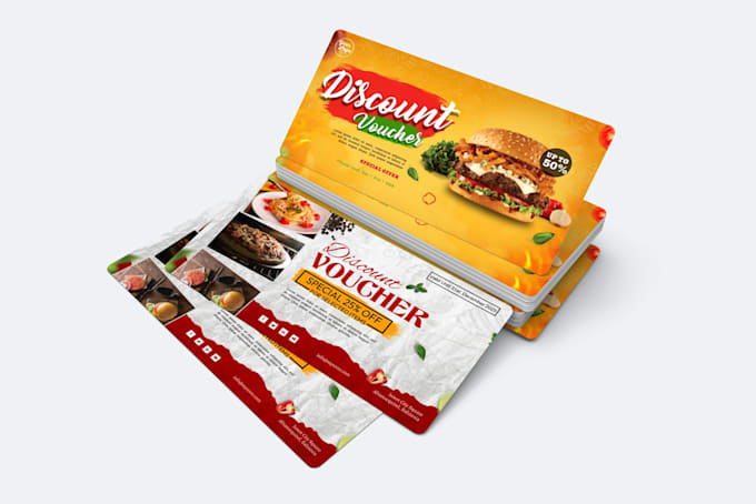 design voucher, gift certificate, postcard, ticket and label