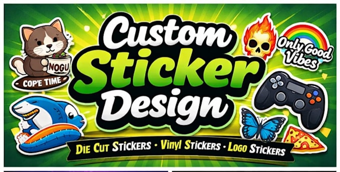 design cute custom sticker for small business or brand