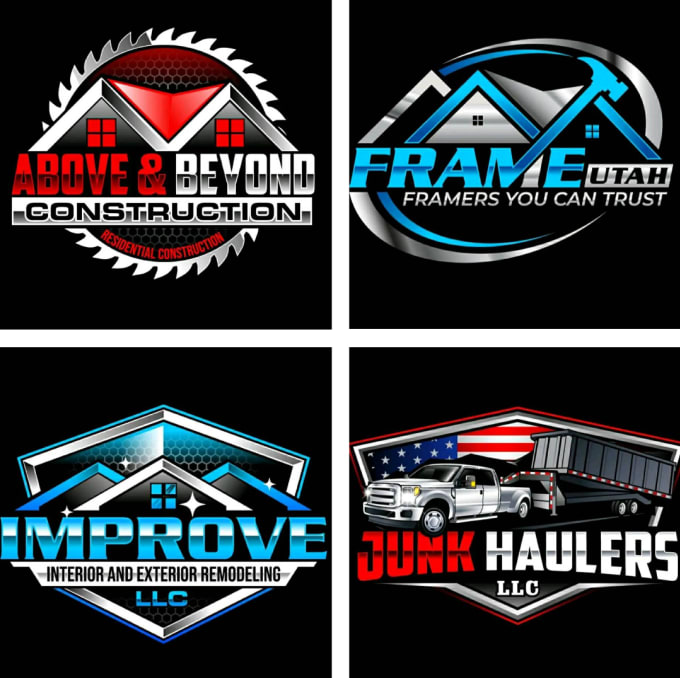design construction, real estate, excavation, property, contractor business logo