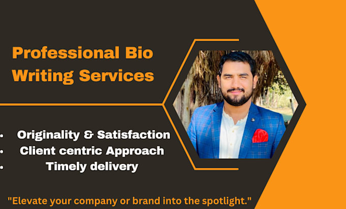 write professional bio, real estate bio, personal bio or about me