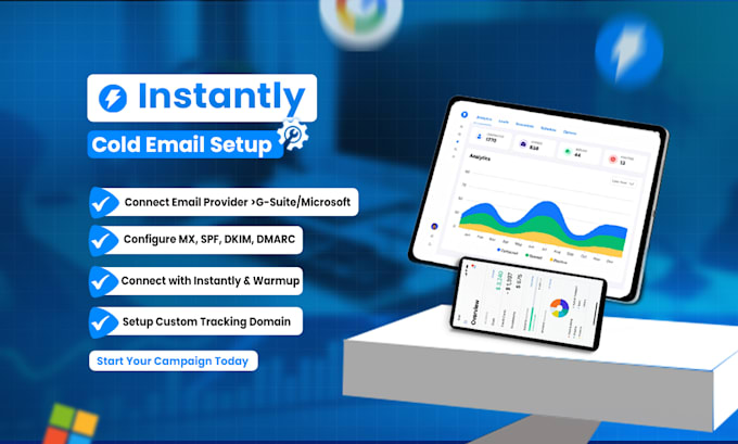setup instantly for cold email campaign and sales prospect list