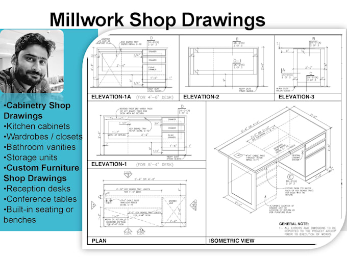 do millwork, furniture and casework shop drawings