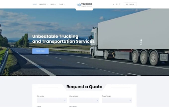 build logistics, dispatch, freight brokerage, transport and trucking website