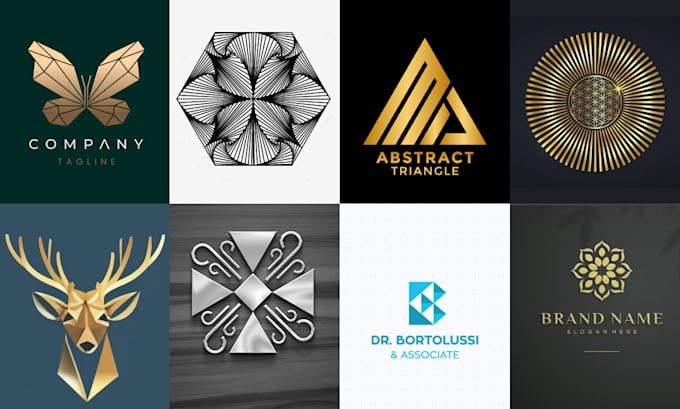 design modern minimalist geometric polygonal patterned logo