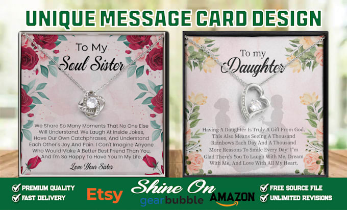 do attractive jewelry message card design for shineon