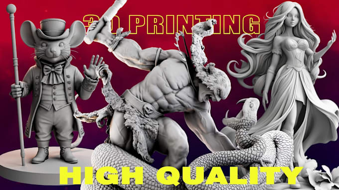 create 3d character, figurine or stl model for 3d printing