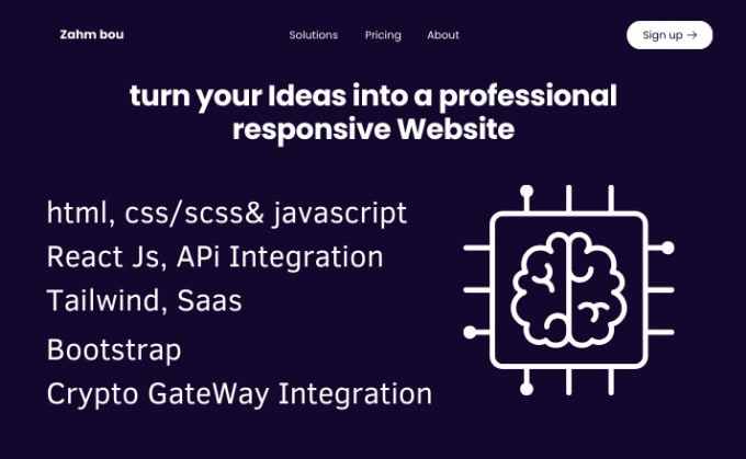 Develop a responsive and dynamic html css react js website by ... image.