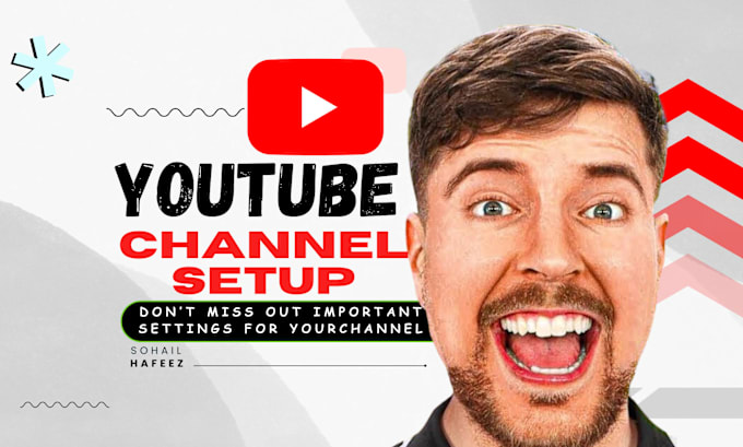do complete youtube channel setup with channel art and seo