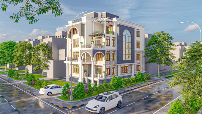 Design a beautiful 3d building by Waheedjan806 | Fiverr