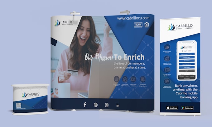 design backdrop trade show booth and rollup banner
