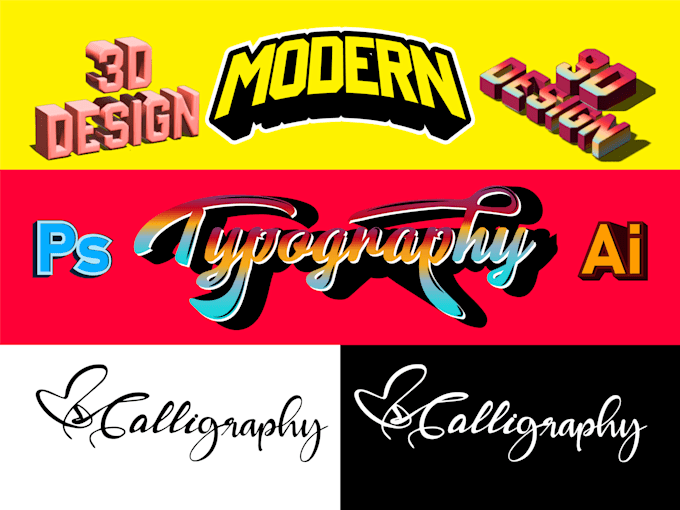 the best custom typography calligraphy handwritten and 3d logo design expert