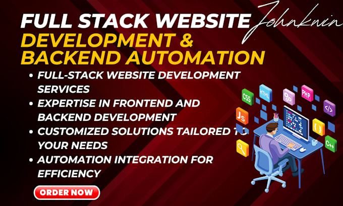 provide full stack website development services with backend and automation