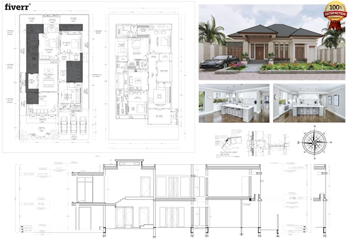 draw and design architectural floorplans ,elevations and sections