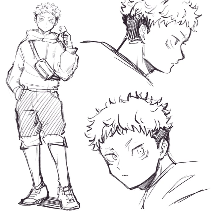 Sketch expression sheet of your favourite anime characters by Hahobien