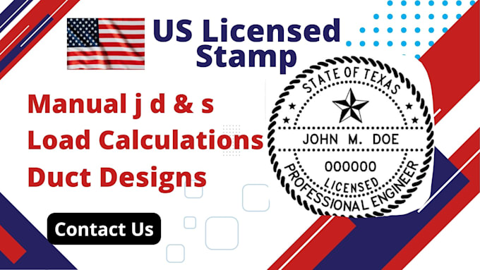 Us licensed stamp manual j d and s load calculations with duct design ...