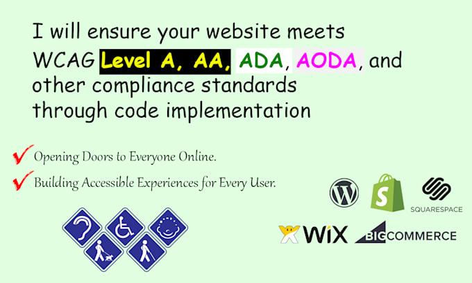 make your website wcag, ada, aoda compliance by code