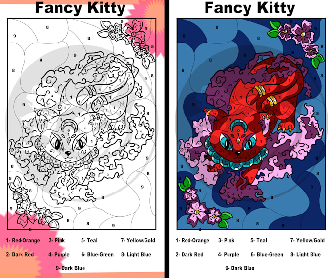 Illustrate age appropriate color by numbers by Skylar_v_3cd Fiverr
