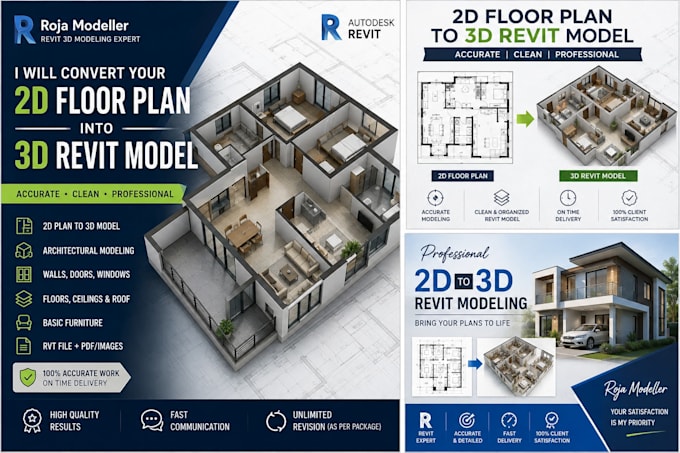 convert your 2d floor plan into a 3d revit model