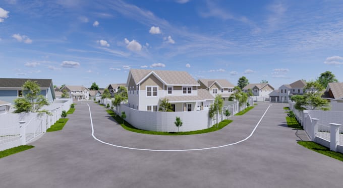 create 3d exterior design for house