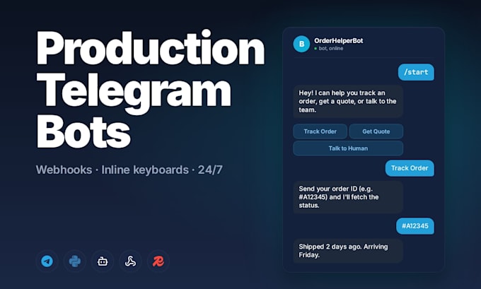 develop a custom telegram bot in python with database and api