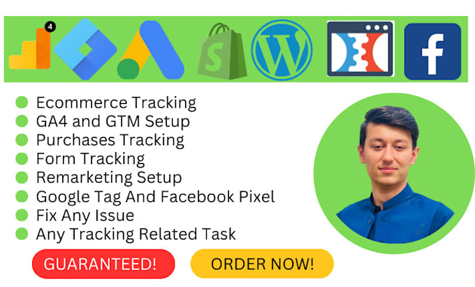 setup google analytics 4, conversion tracking, ga4, ecommerce tracking and GTM