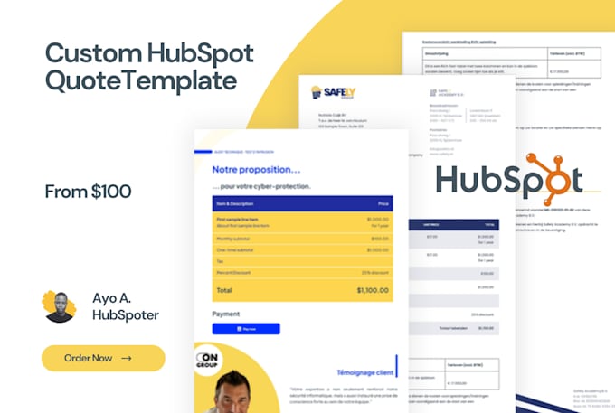 Develop custom hubspot quote template by Ayo hubspoter Fiverr