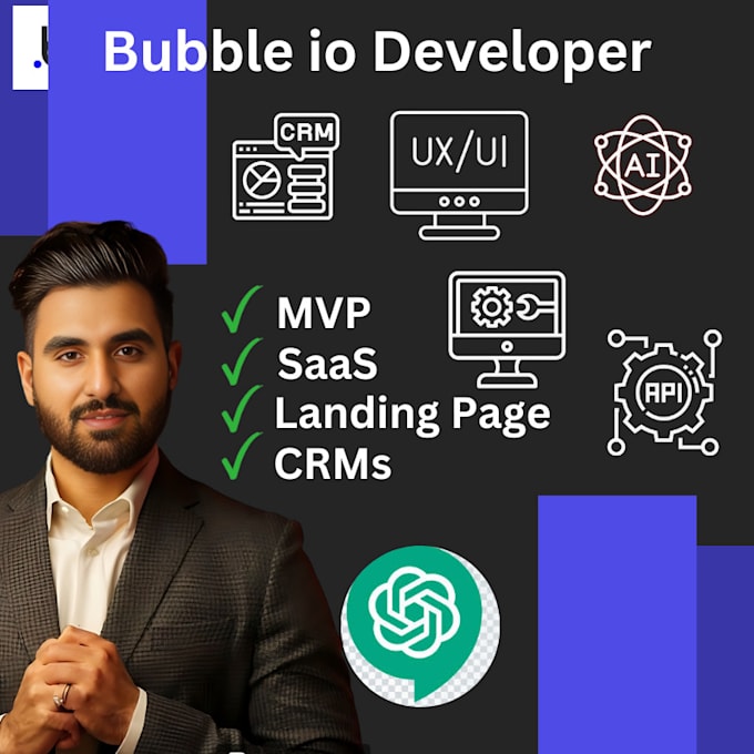 develop responsive bubble web app, bubble io app developer bubble saas mvp