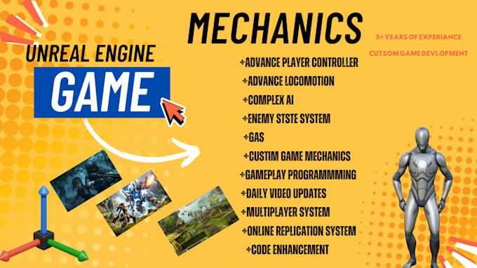 create unreal engine steam or console game with adavnce game systems ai