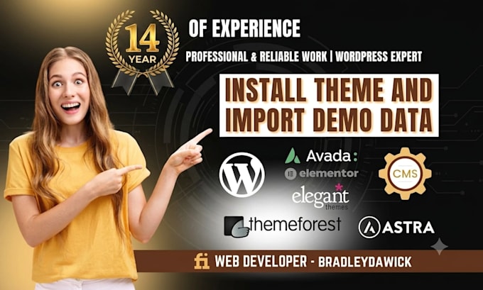 install wordpress theme or plugin and import demo data