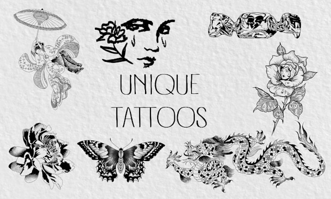 create a unique custom tattoo design hand drawn just for you