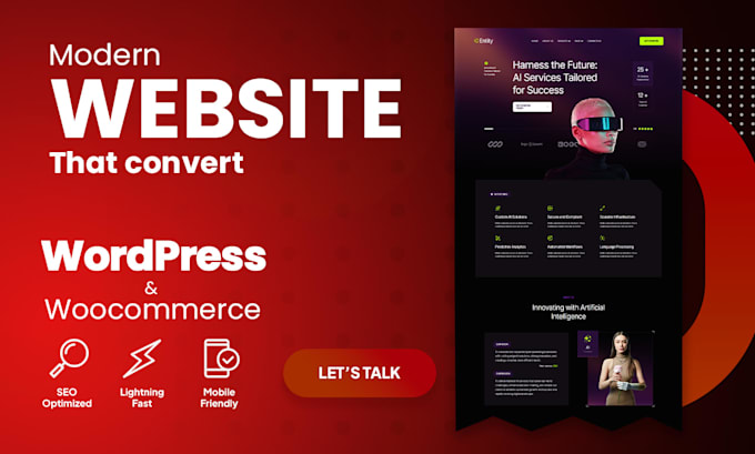 design a responsive wordpress landing page or woocommerce website that converts