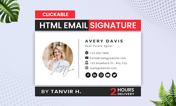 make a clickable HTML email signature for gmail, outlook, iphone, etc