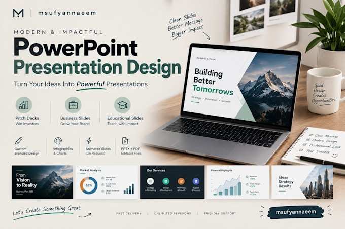 create engaging animated powerpoint presentations for business or pitch decks
