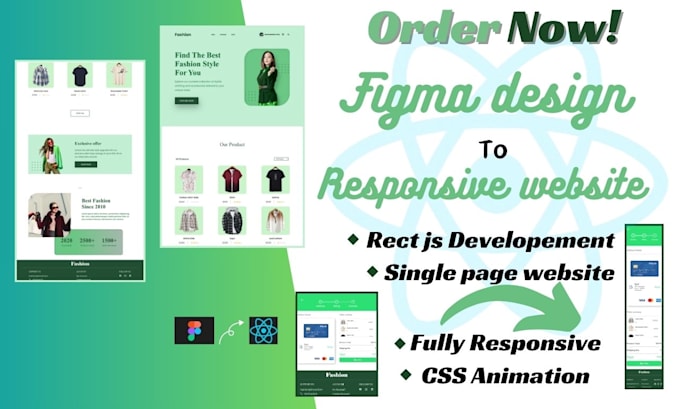 convert figma to react landing page, login page and dashboard figma to html