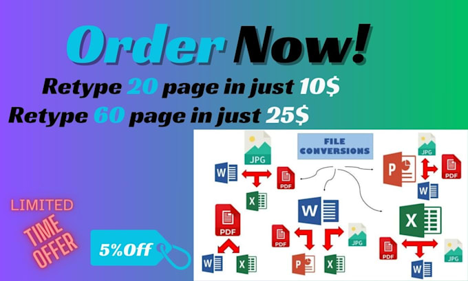 do retype scanned documents, pictures into ms word or excel
