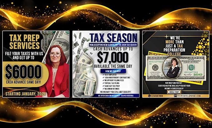 design credit repair flyers , tax flyers, instagram posts
