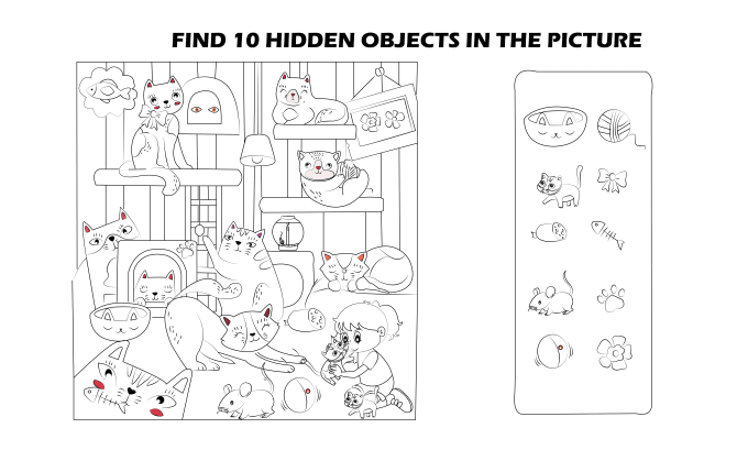 do 8 hidden object coloring page illustrations only for 80