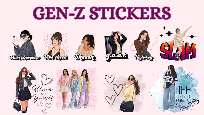 design digital stickers and illustration for you or etsy