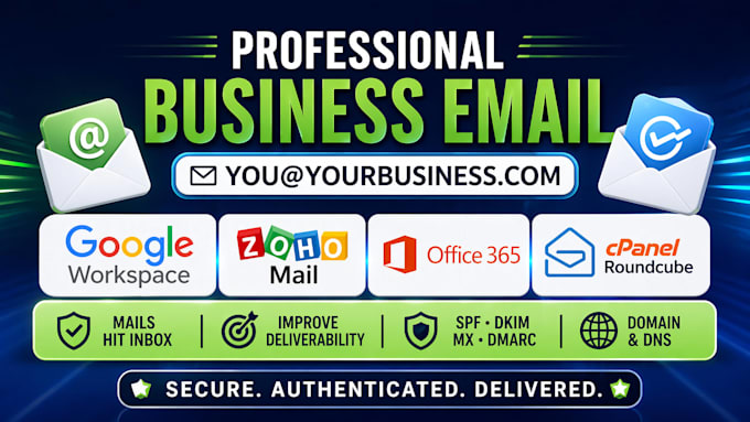 setup business mail hosting domain google workspace spf dkim dmarc dns