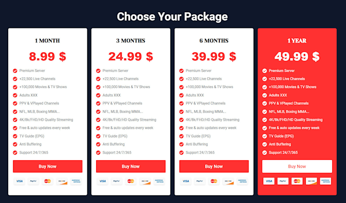 create a professional iptv website for iptv services